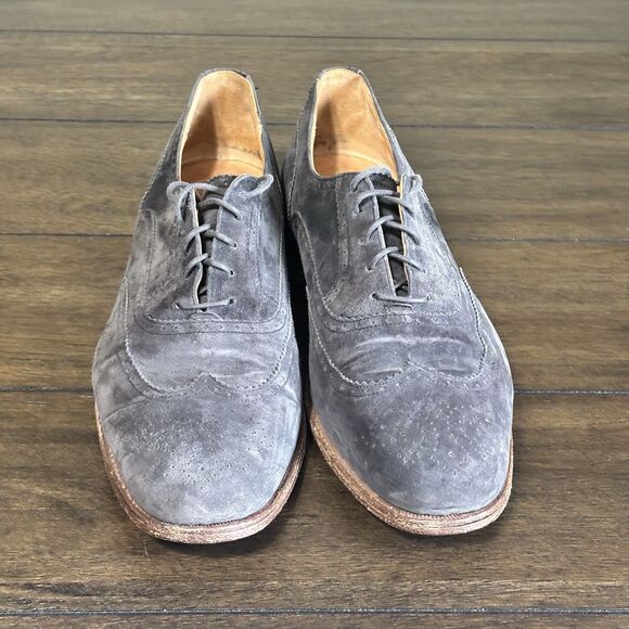 Vintage Winstanley Suede Lloyd Brogue Oxford Wingtip Mens 10.5 Gray Ireland main image 3